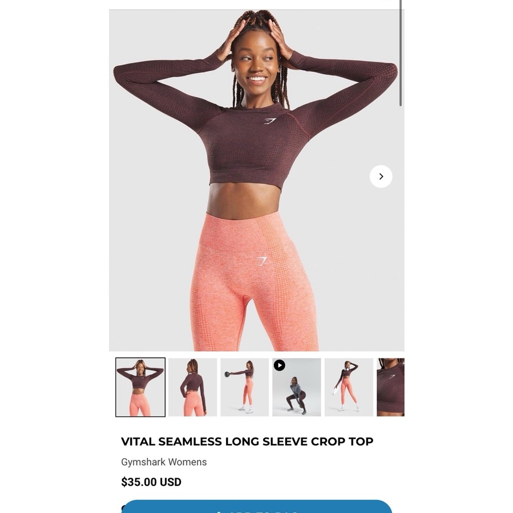 Gymshark Vital Seamless Long Sleeve Crop Top
